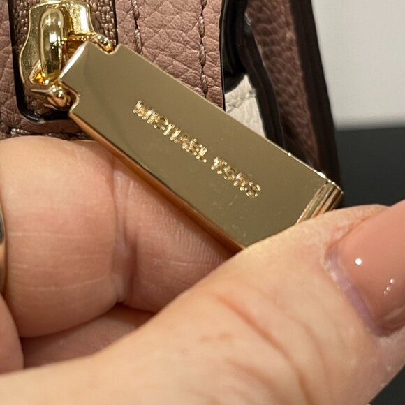 Michael Kors Mercer Small Tri-Color Pebbled Leather Belted Satchel (JB1135) - Picture 11 of 14